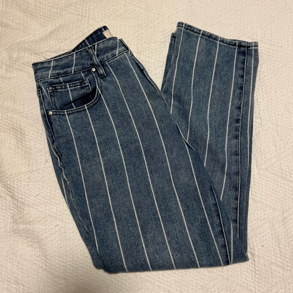 Pinstripes mom jeans